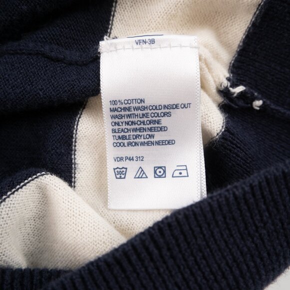 NAUTICA navy off-white nautical stripe lightweight v-neck sweater size S - Picture 10 of 11